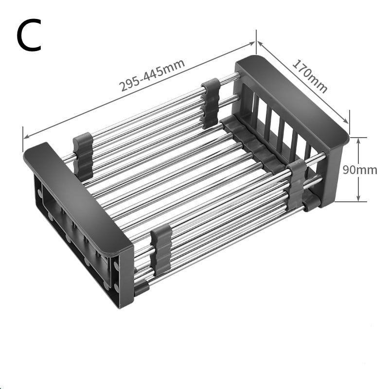 Estante Retráctil para Platos y Palillos en Fregadero de Cocina