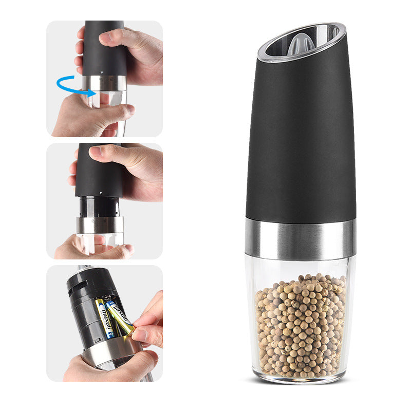 Molinillo Eléctrico de Pimienta con Sensor de Gravedad(Acero Inoxidable)