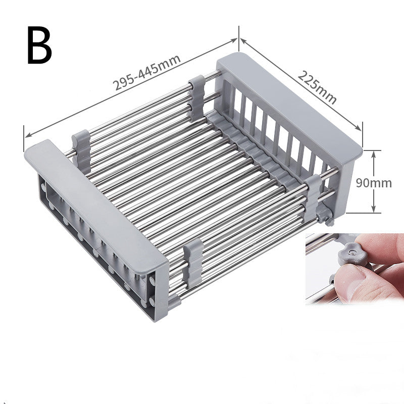 Estante Retráctil para Platos y Palillos en Fregadero de Cocina