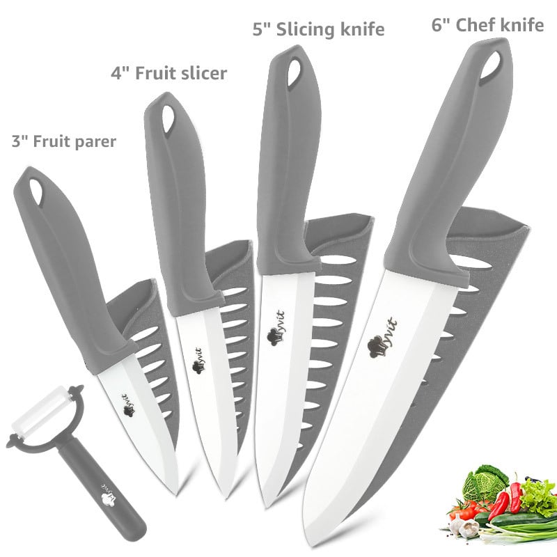 Juego de Cuchillos de Cerámica Blanca - 5 Piezas