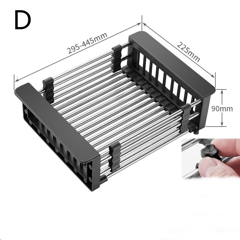 Estante Retráctil para Platos y Palillos en Fregadero de Cocina