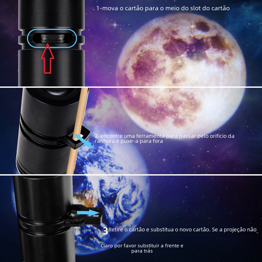Lámpara Luna USB con Proyección de la Tierra