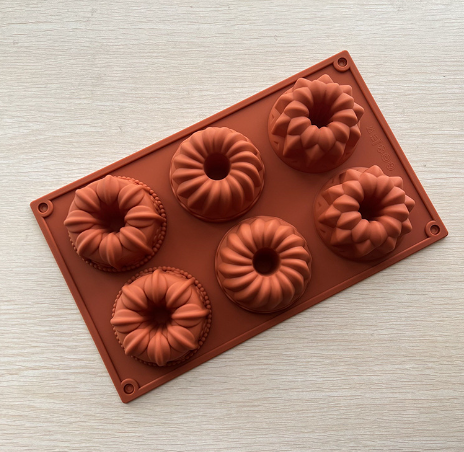 Moldes de Silicona de 6 Cavidades para Pastel y Donas con Diseño de Ángel Hueco