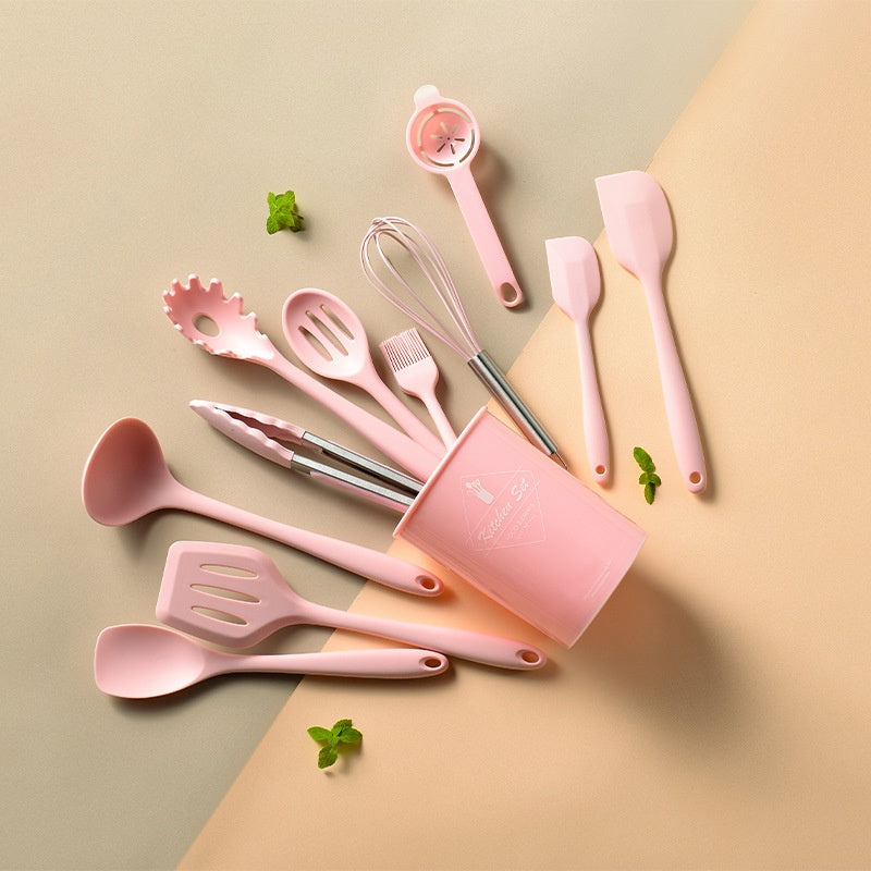 Juego de Cocina Antiadherente de 12 Piezas con Mangos de Madera
